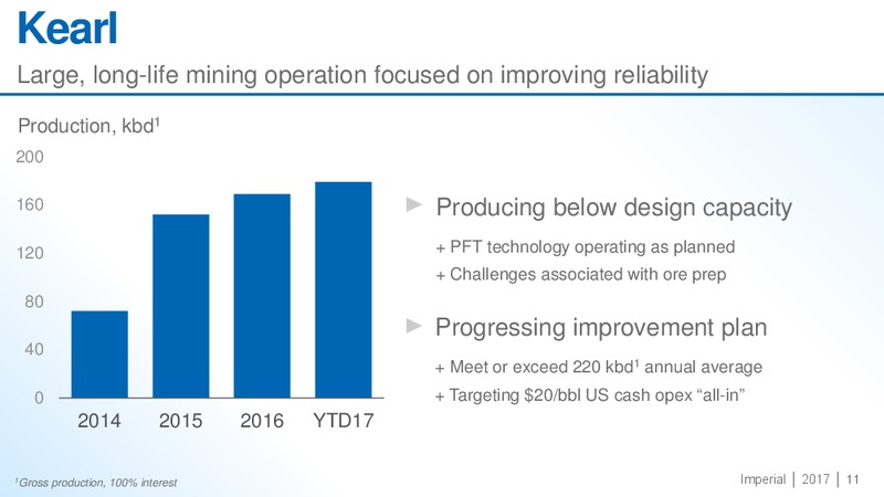 November 2017 Business Update – Imperial Oil Limited – slide 11
