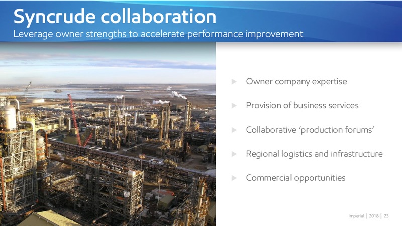 November 2018 Investor Day – Imperial Oil Limited – slide 23