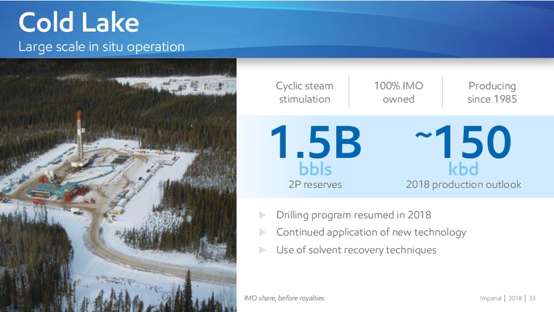 November 2018 Investor Day – Imperial Oil Limited – slide 33