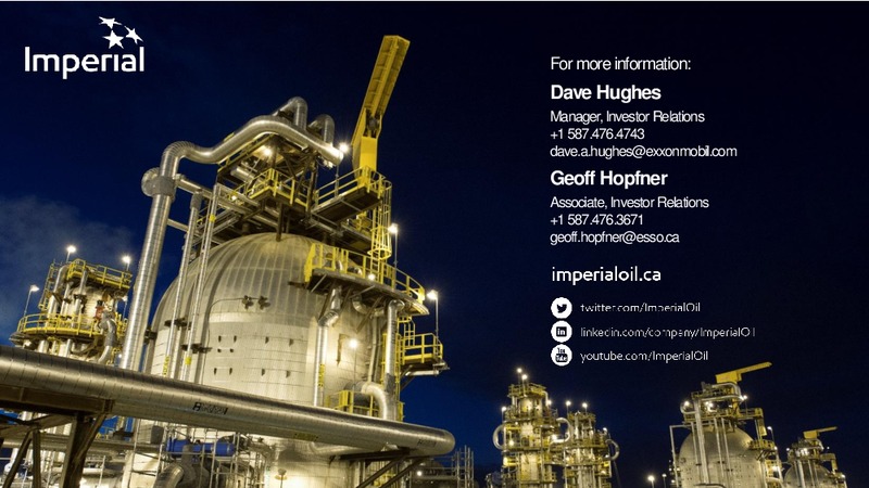 Corporate Overview Spring 2018 – Imperial Oil Limited – slide 31