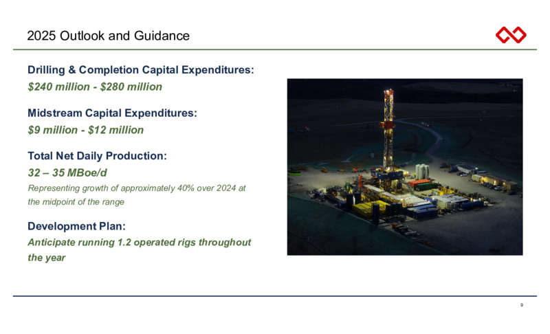 1Q 2025 Earnings Presentation – Infinity Natural Resources – slide 9