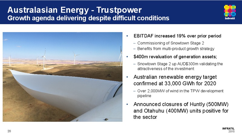 August 2015 Investor Presentation – Infratil – slide 20