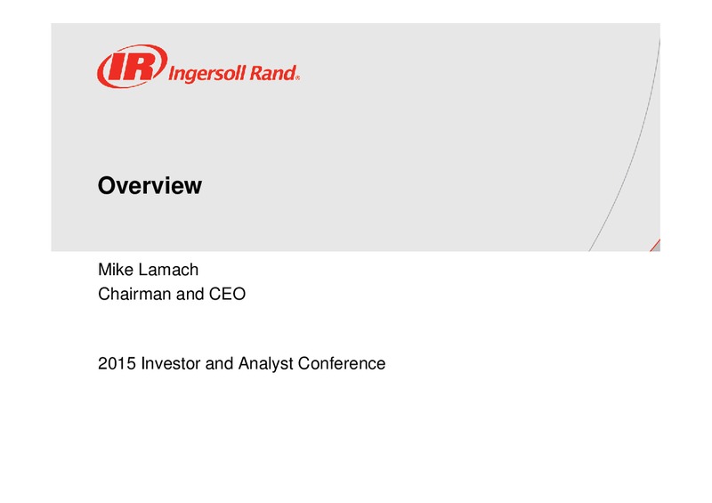 May 2015 Investor Day – Ingersoll-Rand Plc – slide 3