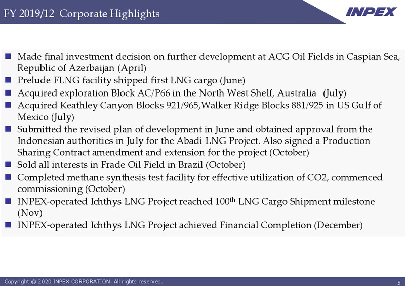 2019 Year End Financial Results – Inpex Corp – slide 5
