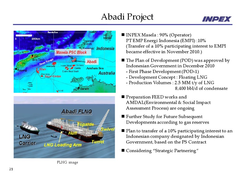 May 2011 Financial Results – Inpex Corp – slide 21