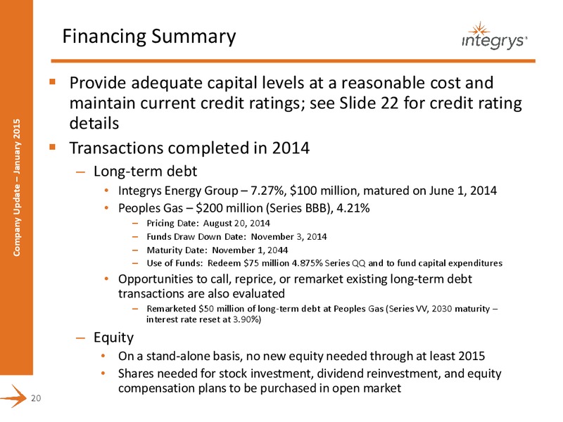 COMPANY PRESENTATION – Integrys Energy Group – slide 18