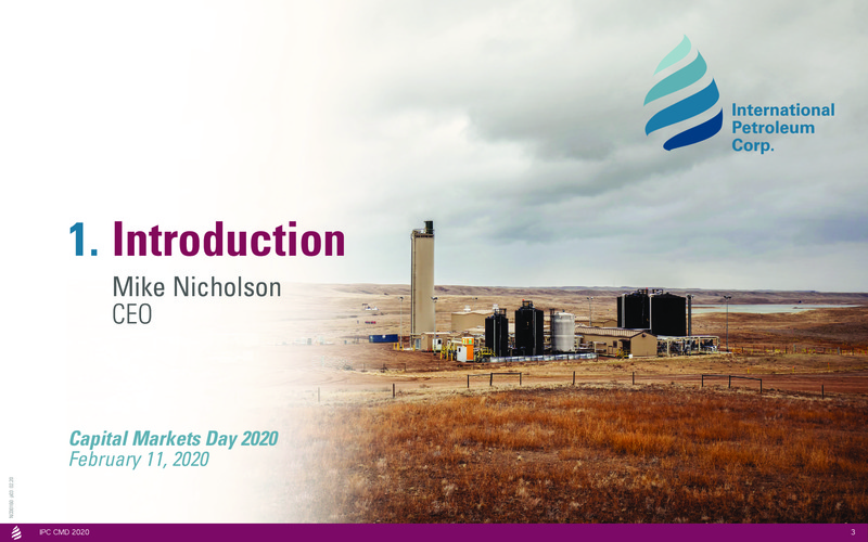 Capital Markets Day 2020 Stockholm – International Petroleum Corp. – slide 3