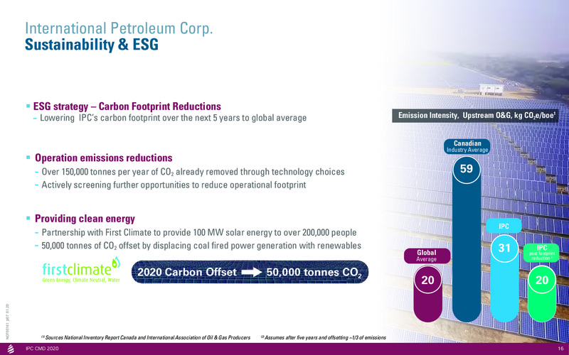 Capital Markets Day 2020 Stockholm – International Petroleum Corp. – slide 16