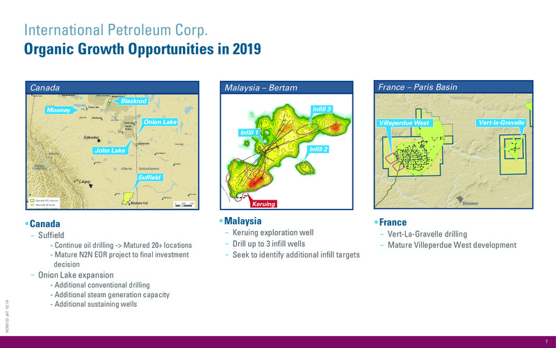 Operations and Financial Update Year End 2018 – International Petroleum Corp. – slide 7