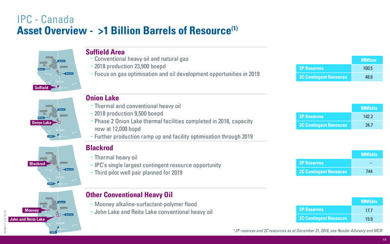 February 2019 Company Presentation – International Petroleum Corp. – slide 18