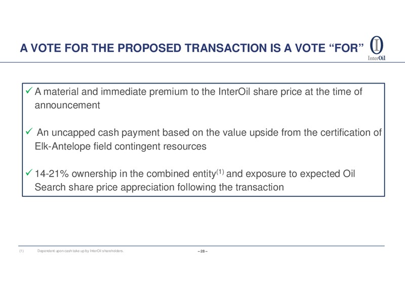 InterOil transaction with Oil Search – Interoil Corporation – slide 26