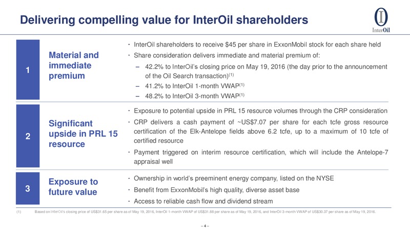 InterOil transaction with ExxonMobil – Interoil Corporation – slide 2