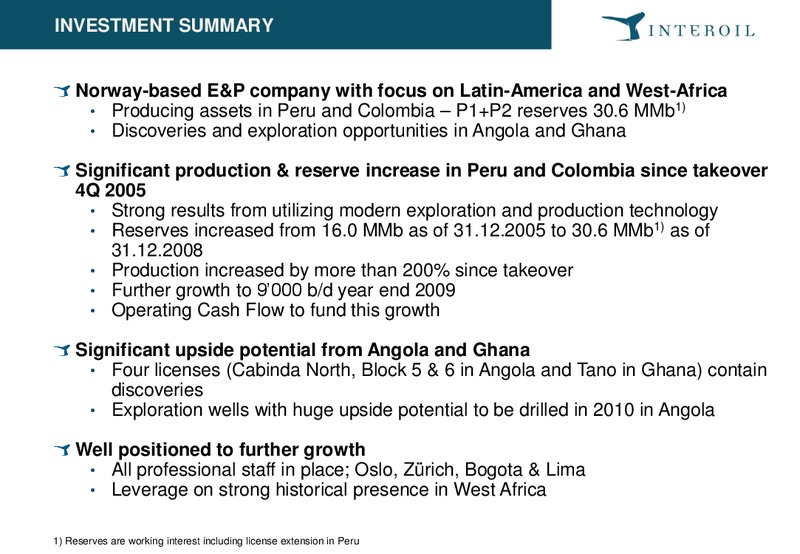 Pareto E&P Independents Conference – Interoil Corporation – slide 32