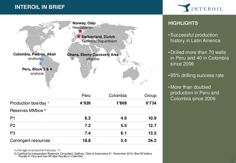 April 2011 Investor Presentation – Interoil Exploration & Production Asa – slide 4