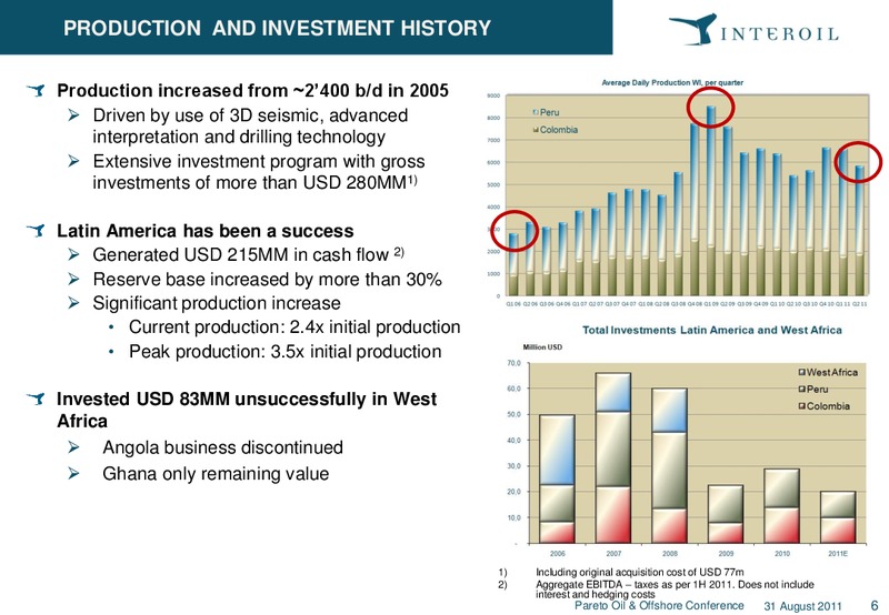PARETO OIL AND OFFSHORE CONFERENCE – Interoil Exploration & Production Asa – slide 6