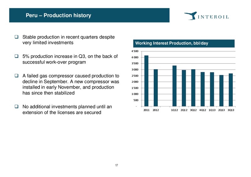 Q3 2013 – Interoil Exploration & Production Asa – slide 17