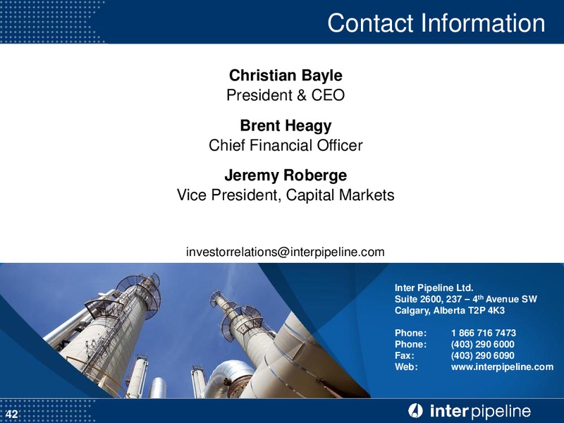May 2015 Investor Presentation – Inter Pipeline Ltd. – slide 43