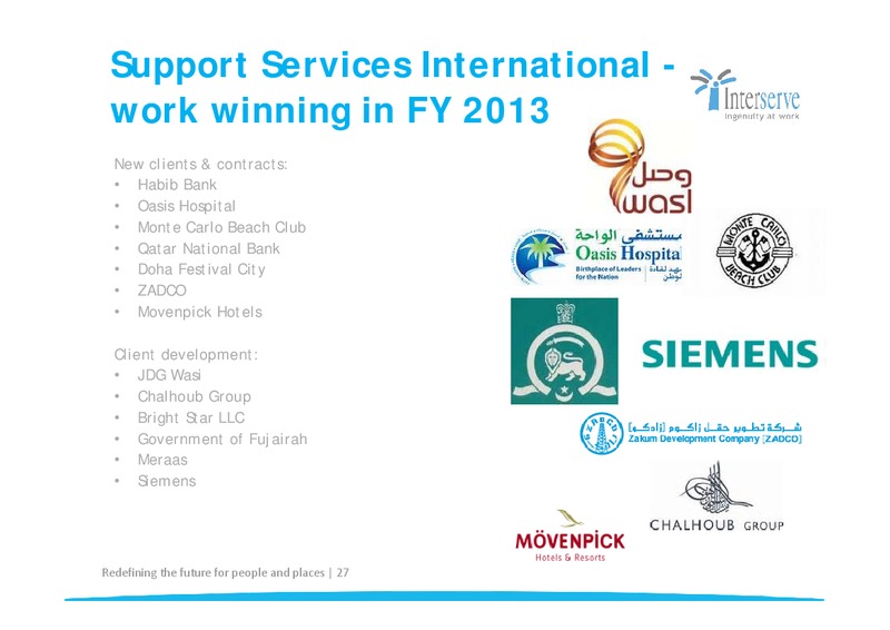 CORPORATE PRESENTATION – Interserve – slide 27