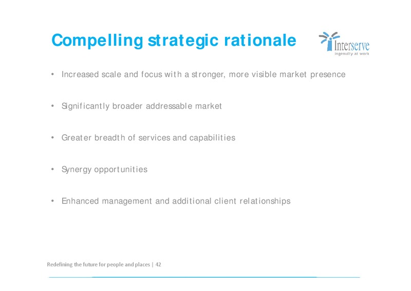 CORPORATE PRESENTATION – Interserve – slide 42