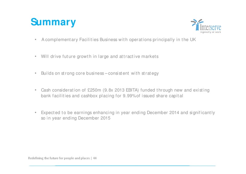 CORPORATE PRESENTATION – Interserve – slide 44