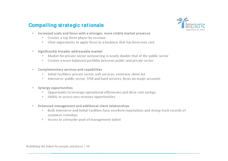CORPORATE PRESENTATION – Interserve – slide 54
