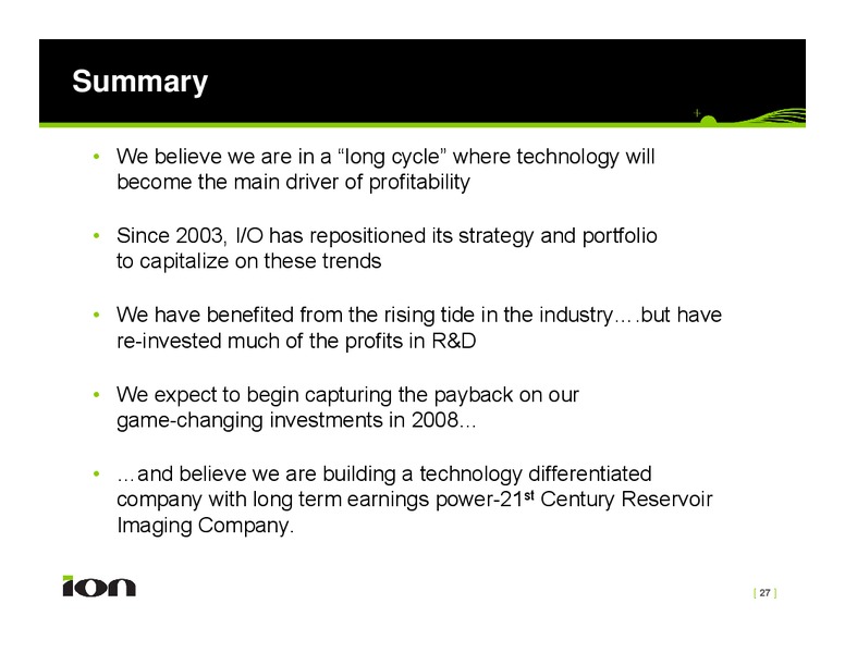 Investor Presentation – Ion Geophysical Corp – slide 27