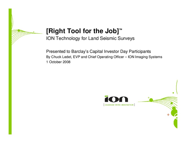 Barclay's Capital Investor Day – Ion Geophysical Corp – slide 19