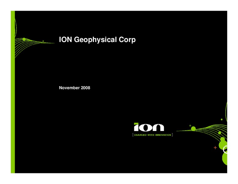 Investor Presentation – Ion Geophysical Corp – slide 1