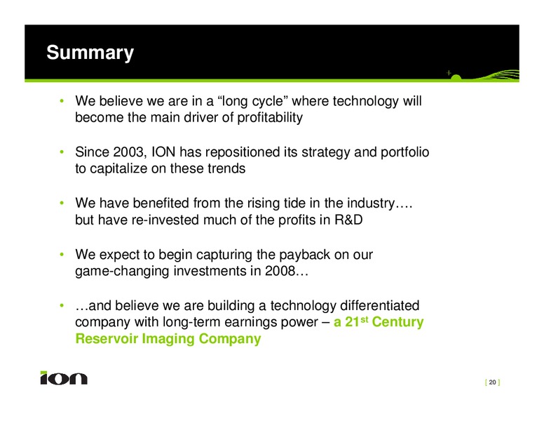 Lehman Brothers Investor Day – Ion Geophysical Corp – slide 20