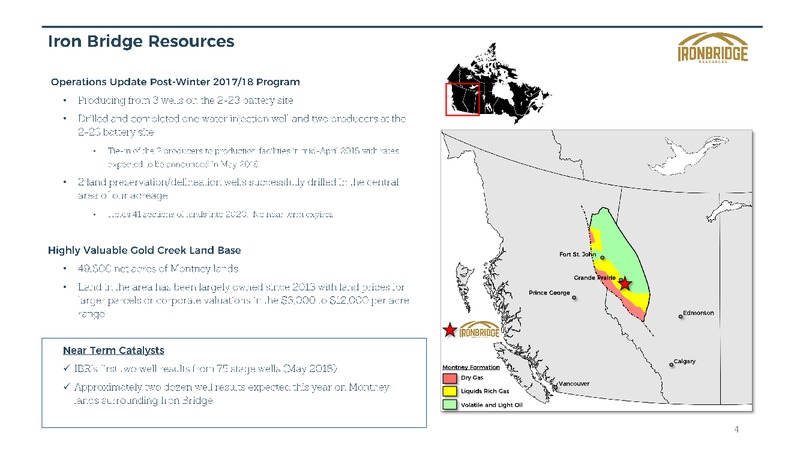 2Q 2018 Corporate Presentation – Iron Bridge Resources Inc. – slide 3