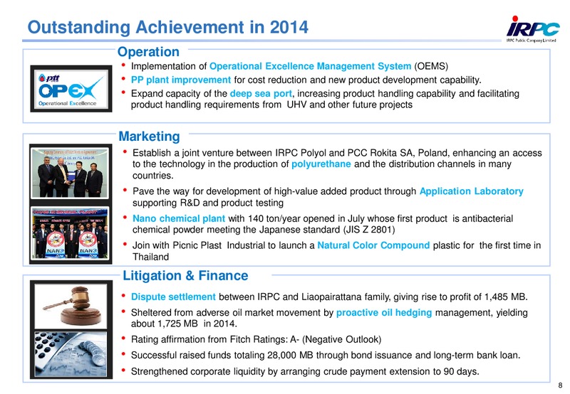 2014 ANALYST MEETING – Irpc – slide 8