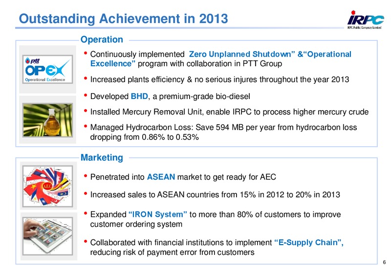 ANALYST MEETING 2013 – Irpc – slide 6