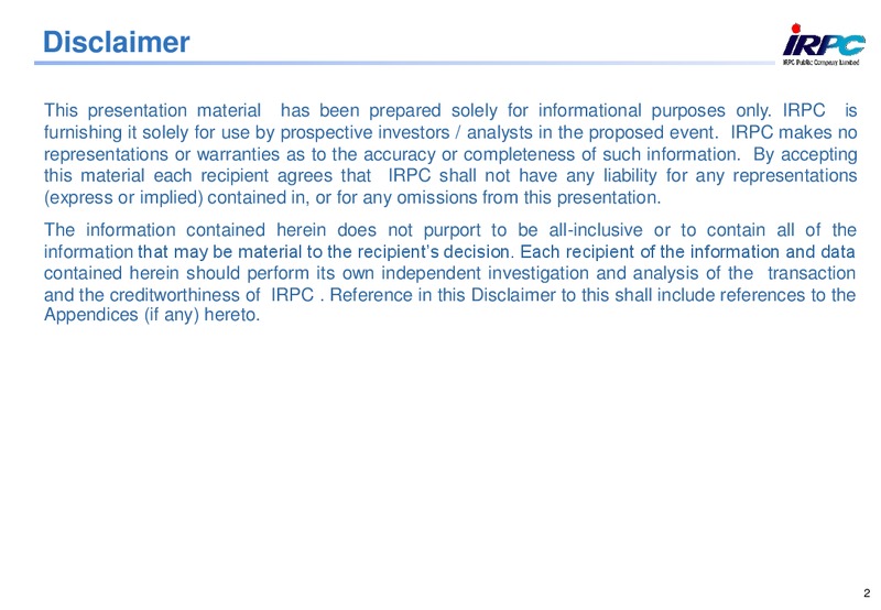Q1 2014 RESULTS – Irpc – slide 2
