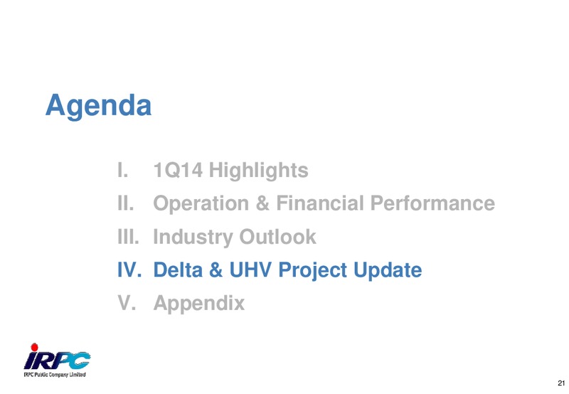 Q1 2014 RESULTS – Irpc – slide 21
