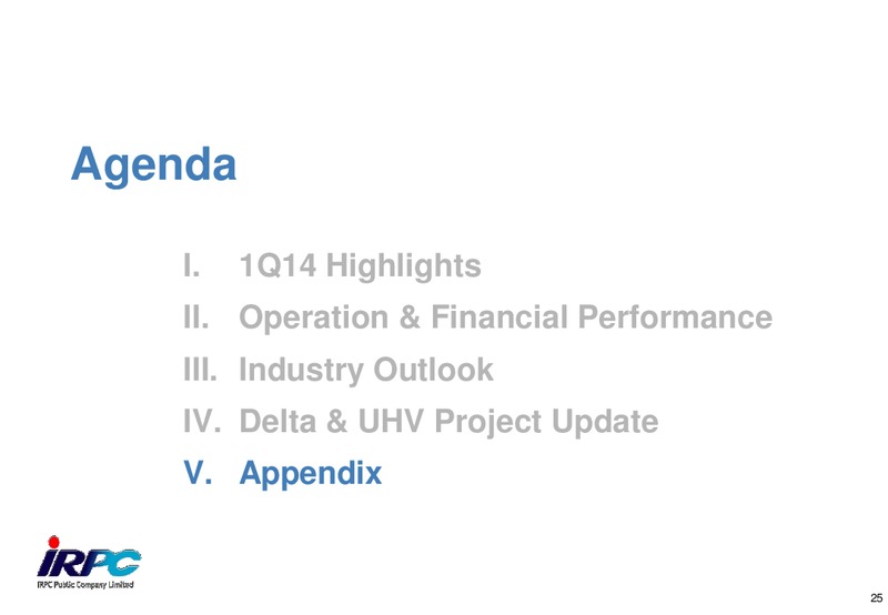 Q1 2014 RESULTS – Irpc – slide 25
