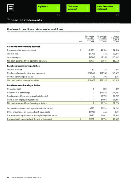 Half Yearly Report 2014 – Jkx Oil & Gas Plc – slide 25