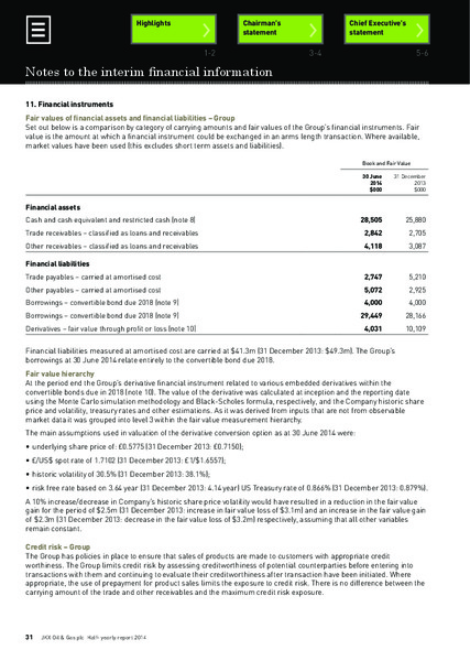 Half Yearly Report 2014 – Jkx Oil & Gas Plc – slide 30