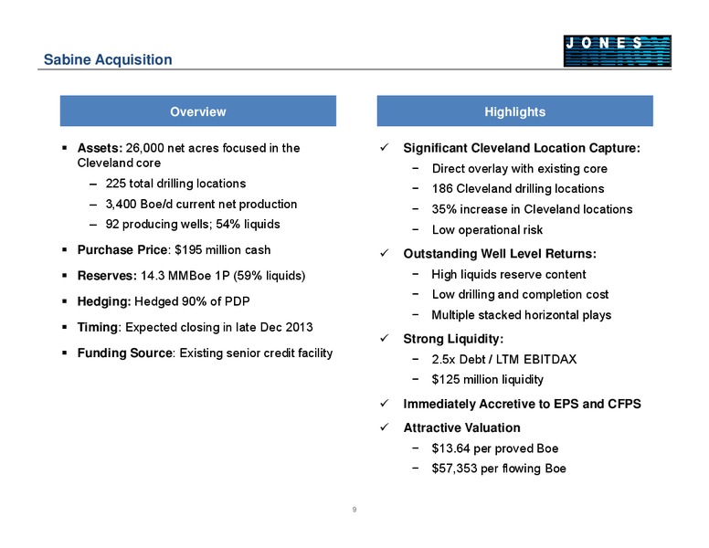 CAPITAL ONE SECURITIES INC 8TH ANNUAL ENERGY CONFERENCE – Jones Energy Inc. – slide 9