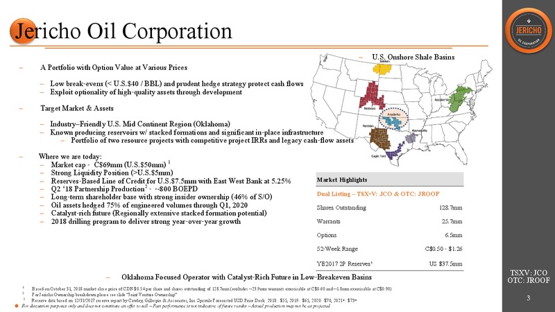 December 2018 Corporate Presentation – Jericho Oil Corp – slide 2