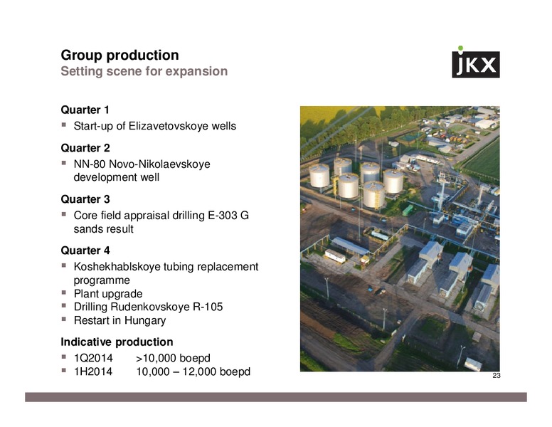 MARCH 2014 INVESTOR PRESENTATION – Jkx Oil & Gas Plc – slide 22