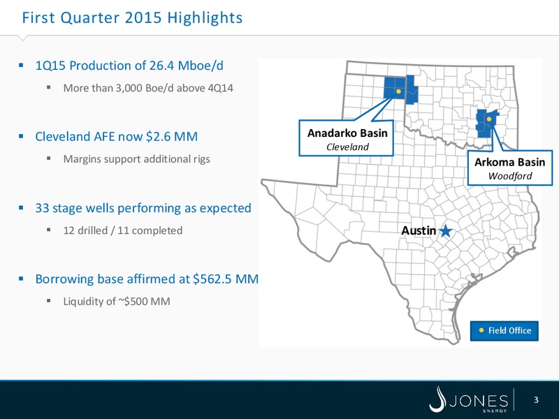 GLOBAL HUNTER SECURITIES 100 ENERGY CONFERENCE – Jones Energy Inc. – slide 3