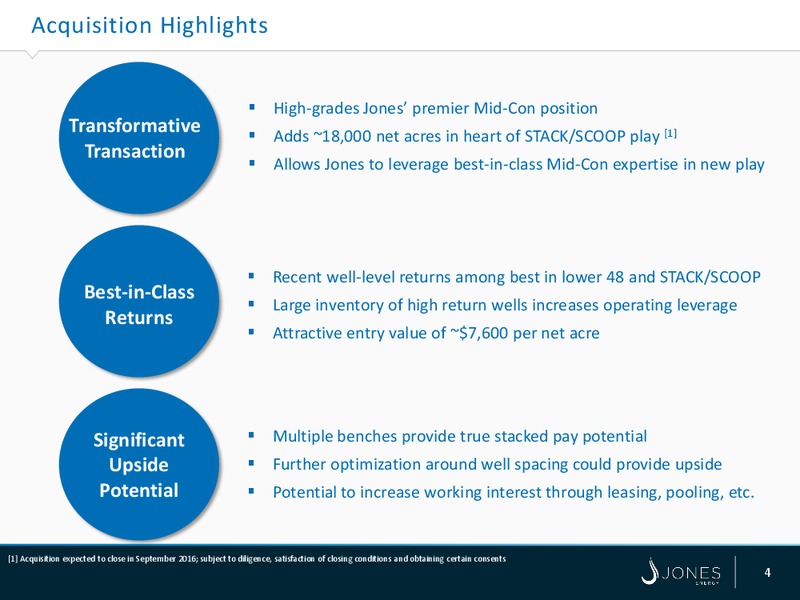 STACK SCOOP Acquisition – Jones Energy Inc. – slide 3