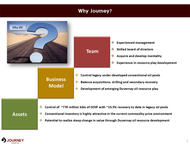 February 2019 Corporate Presentation – Journey Energy Inc – slide 2