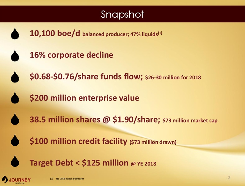 May 2018 Corporate Presentation – Journey Energy Inc – slide 2