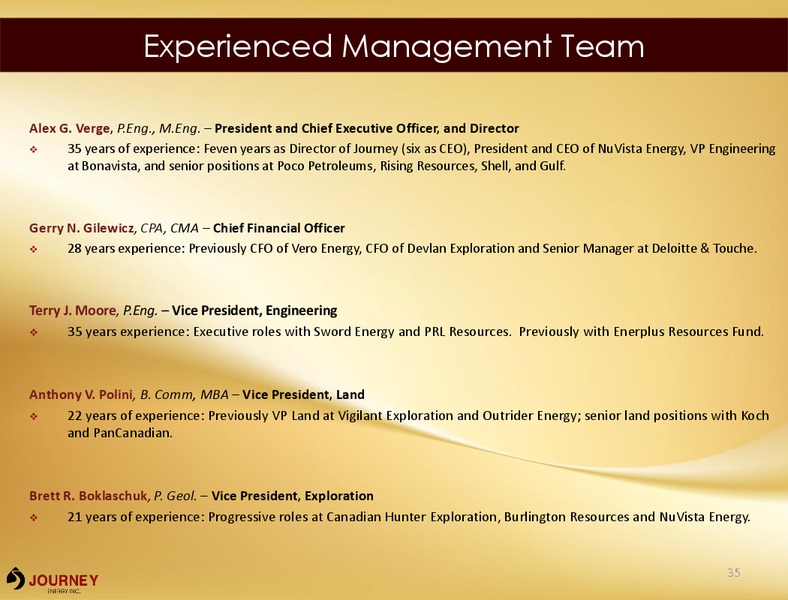May 2018 Corporate Presentation – Journey Energy Inc – slide 33
