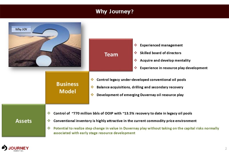 May 2019 Corporate Presentation – Journey Energy Inc – slide 2
