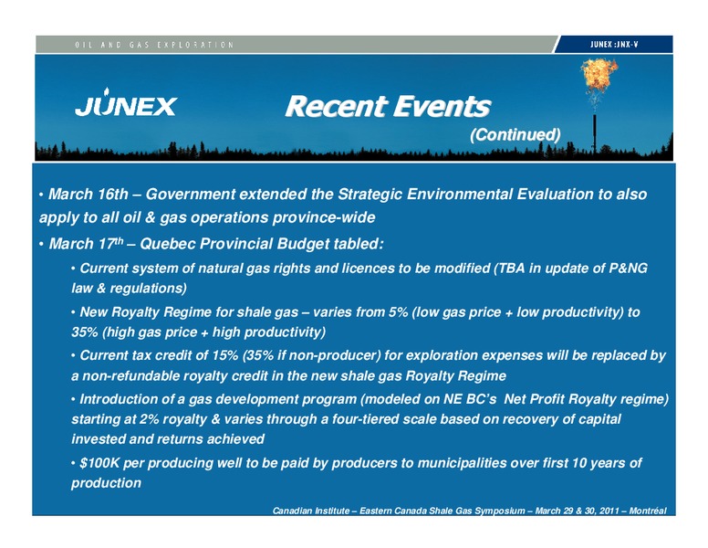 MARCH 2011 INVESTOR PRESENTATION – Junex Inc. – slide 7