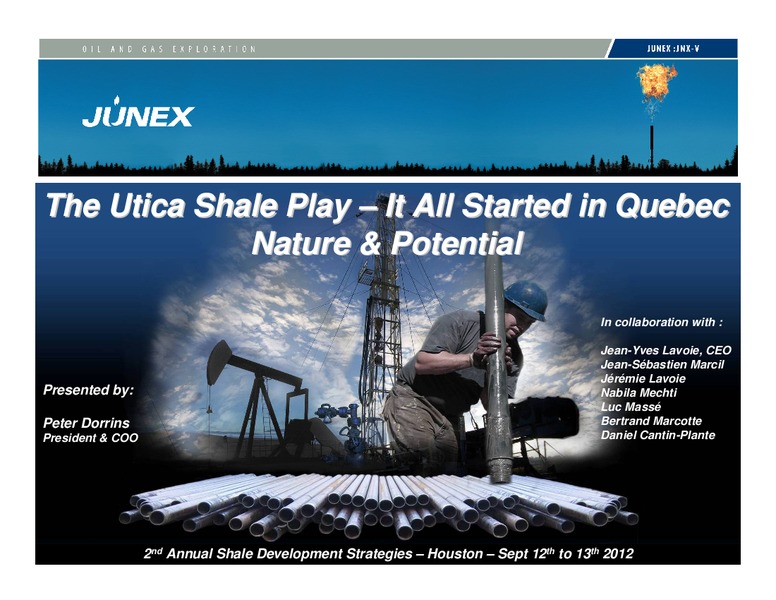 INVESTOR PRESENTATION – Junex Inc. – slide 1