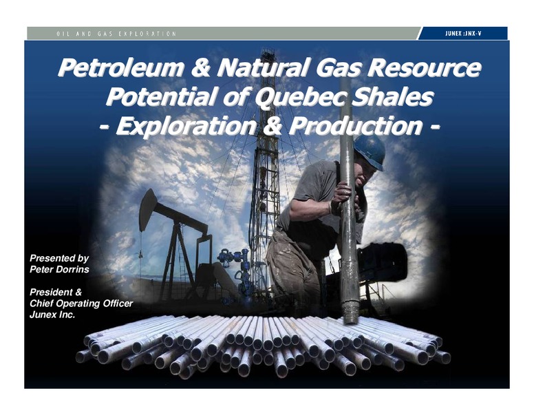 INVESTOR PRESENTATION – Junex Inc. – slide 1