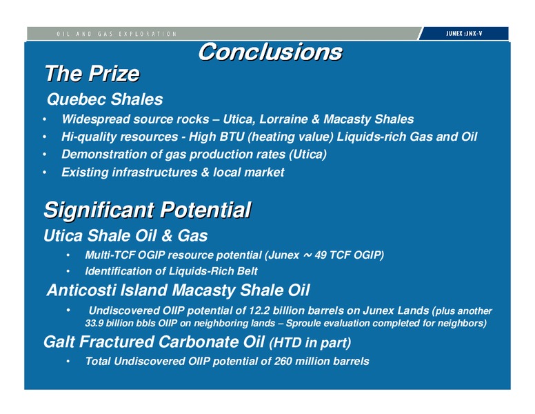 INVESTOR PRESENTATION – Junex Inc. – slide 50